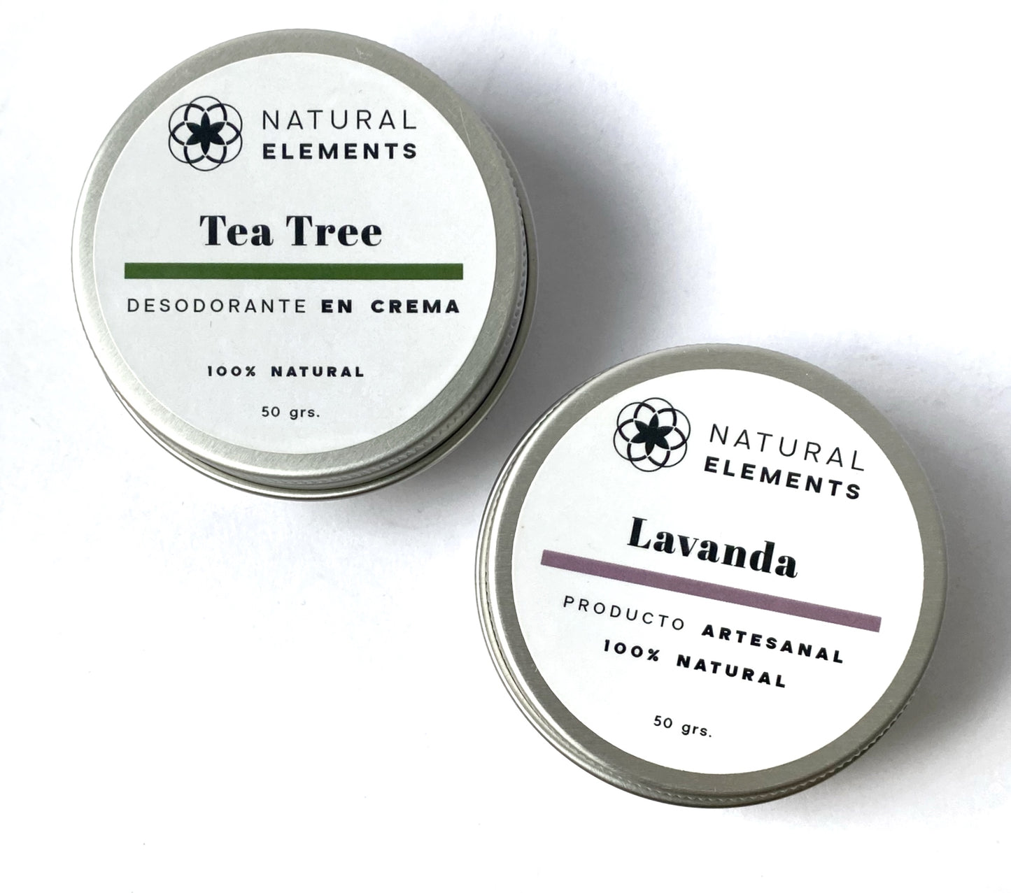 Kit Desodorantes en crema Tea tree y Lavanda 50g (Lata)